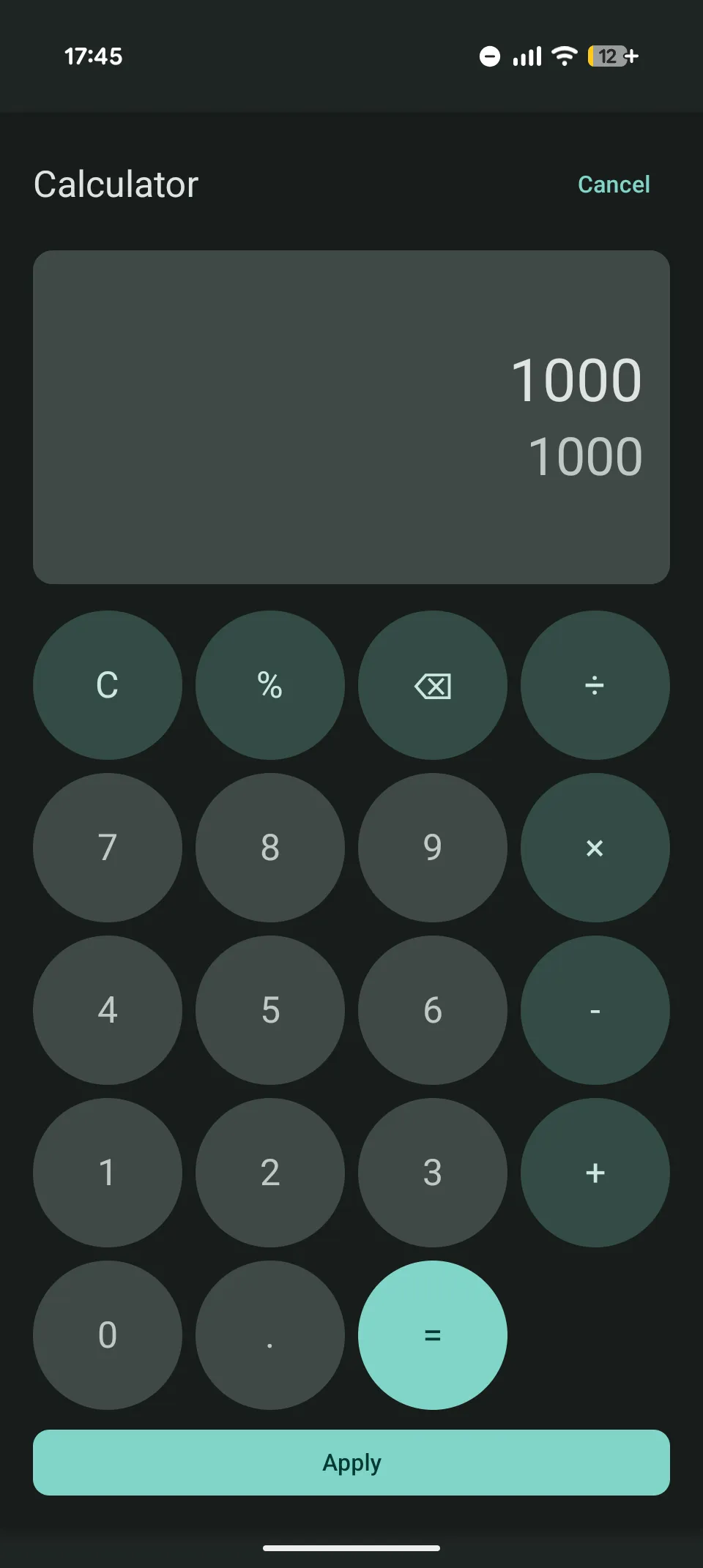 Do the math where you enter the amount